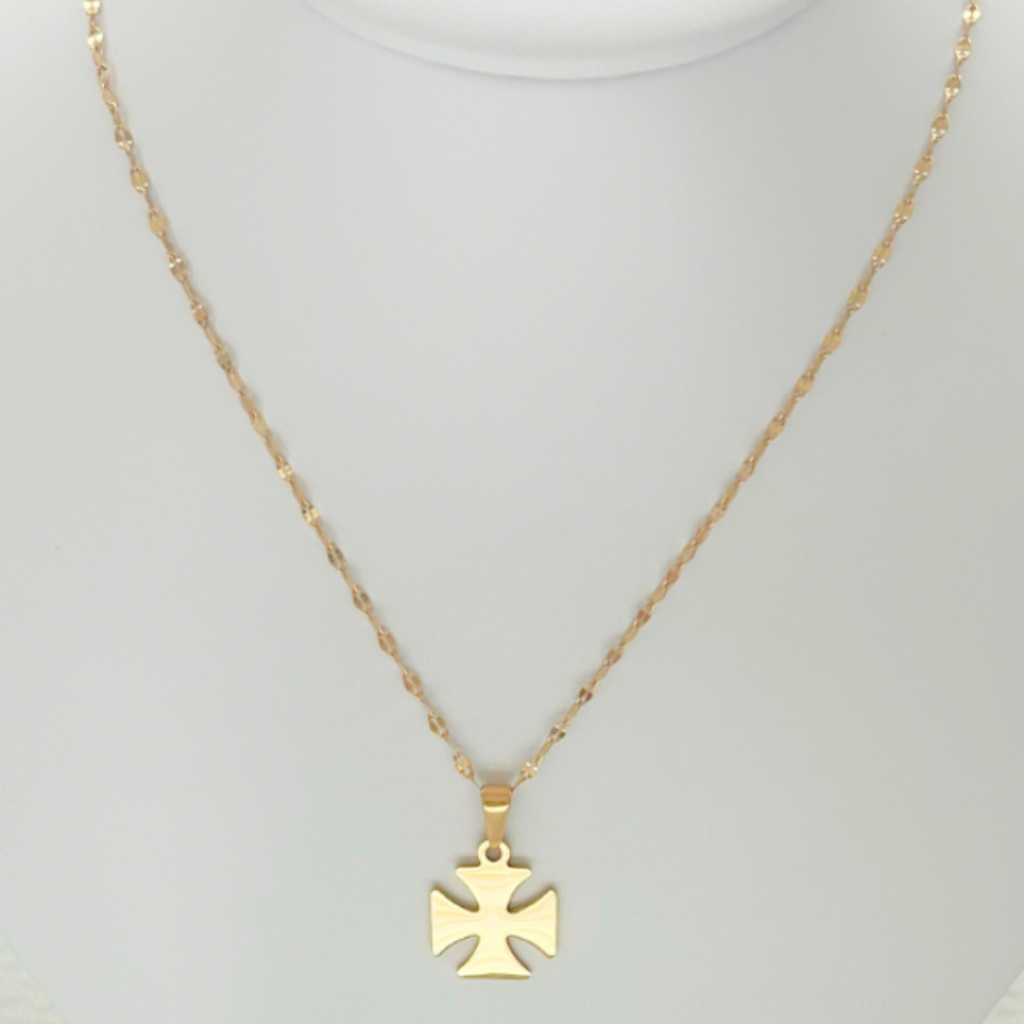 Maltese Cross Pendant Necklace | Stainless Steel | Waterproof | Unisex