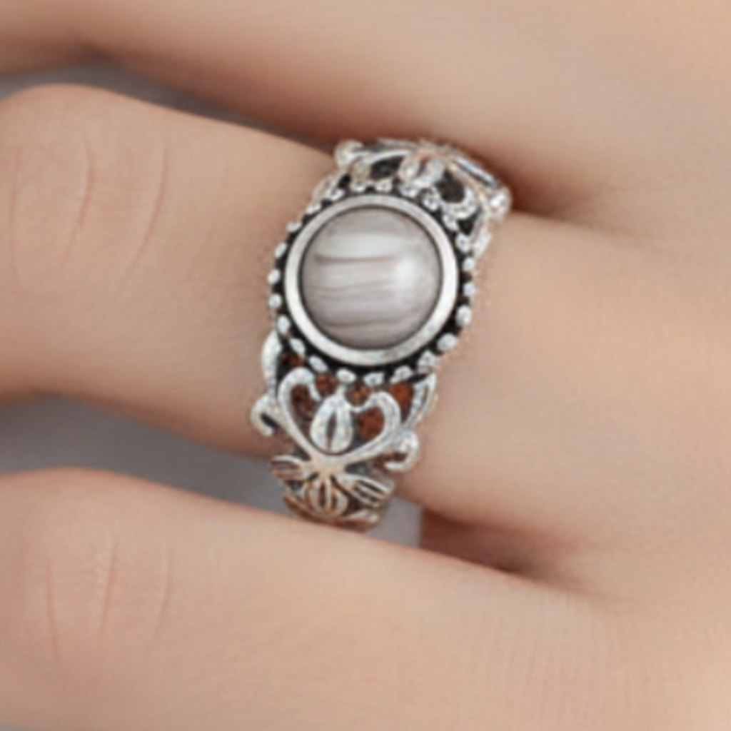 Botswana Agate Ring - Small Delicate Size