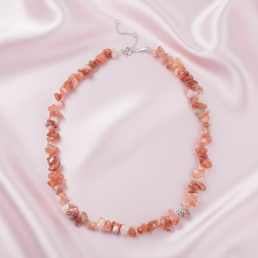 Collar Cornalina - Fondo Satinado Light Pink
