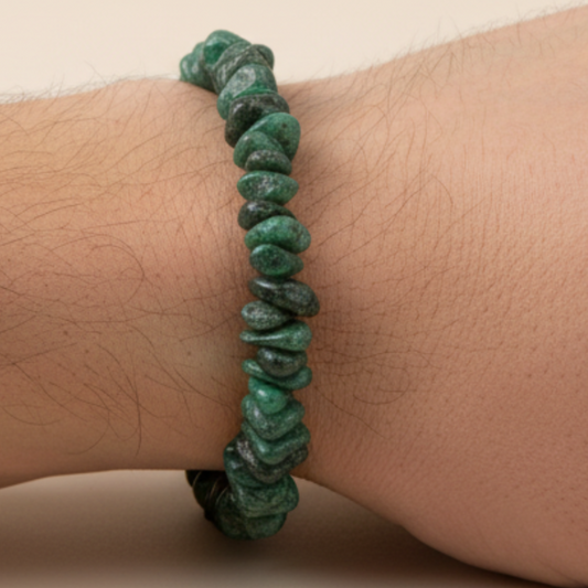 Emerald Chip Bracelet on Man's Wrist