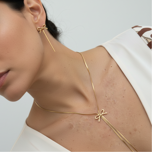 Gold Bow Jewelry Set - Latina Model
