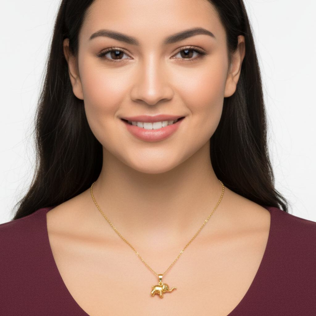 Latina dark top gold elephant necklace