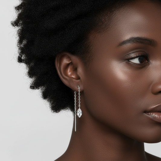Modelo Afro Clear Crystal - Un Arete
