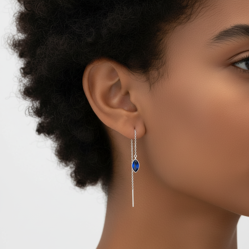 Modelo afro sapphire marquise threader