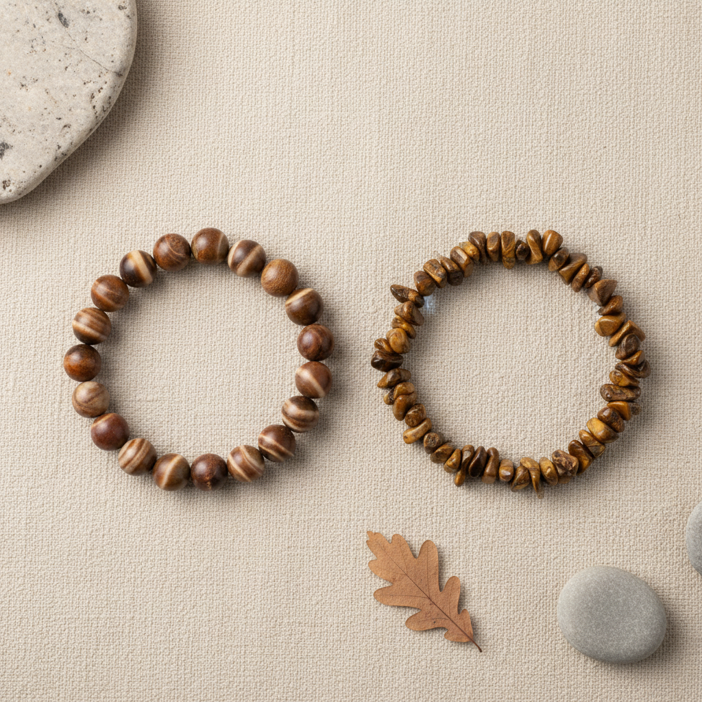 Zebra Jasper & Tiger Eye Nature Flat Lay