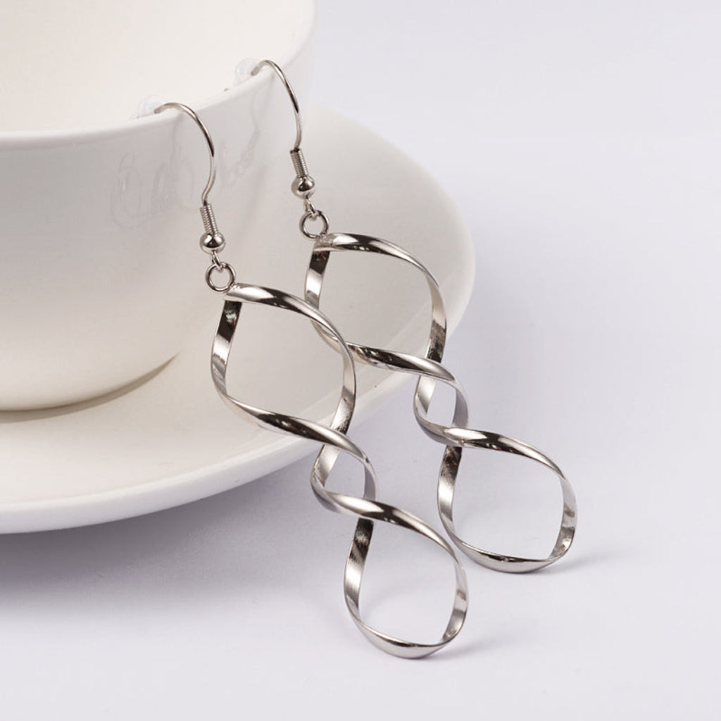 Spiral Helix Drop Earrings - Premium Stainless Steel