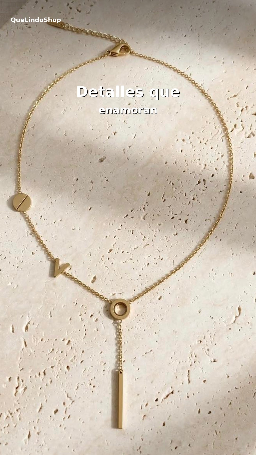 Love Lariat Necklace - Stainless Steel - Trendy Charm Necklace