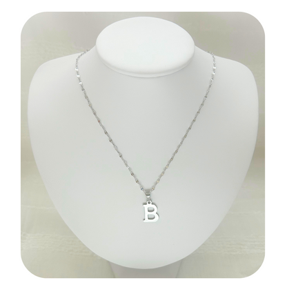 Dainty Initial Letter Necklace | Personalized Stainless Steel | Coffee Bean Chain | Waterproof