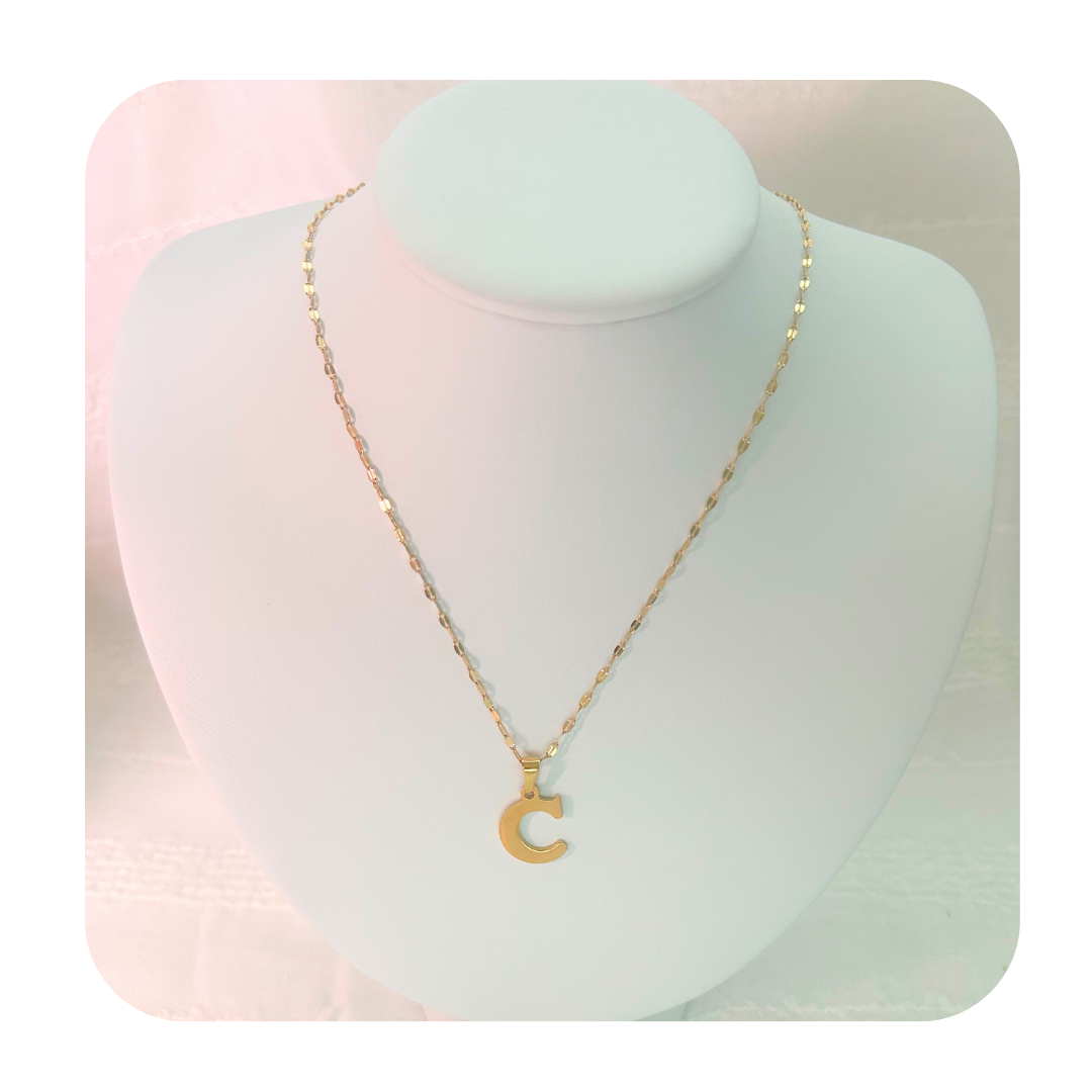 Dainty Initial Letter Necklace A-Z | Gold or Silver Tone | Stainless Steel