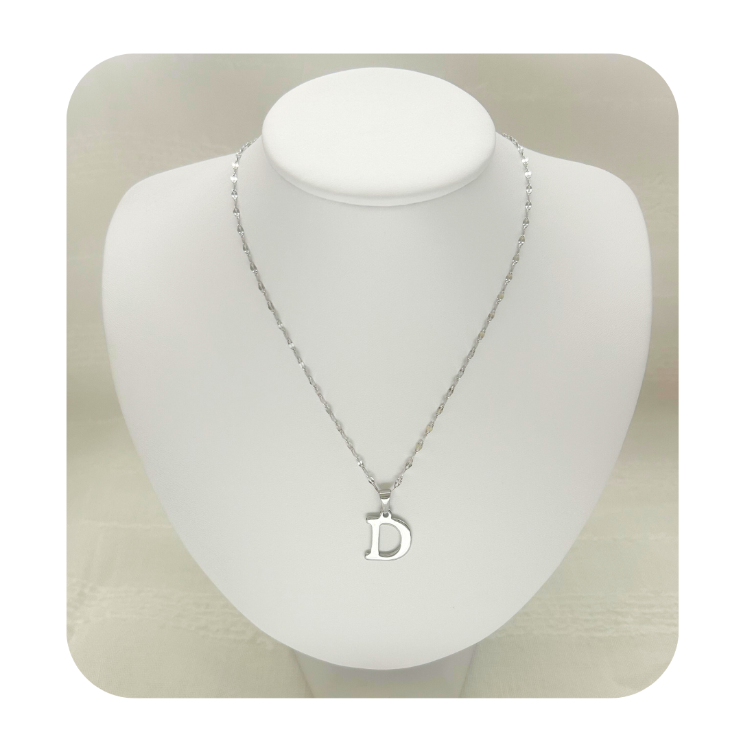 Dainty Initial Letter Necklace A-Z | Gold or Silver Tone | Stainless Steel
