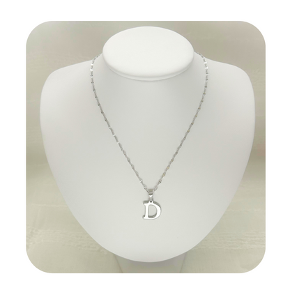 Dainty Initial Letter Necklace | Personalized Stainless Steel | Coffee Bean Chain | Waterproof