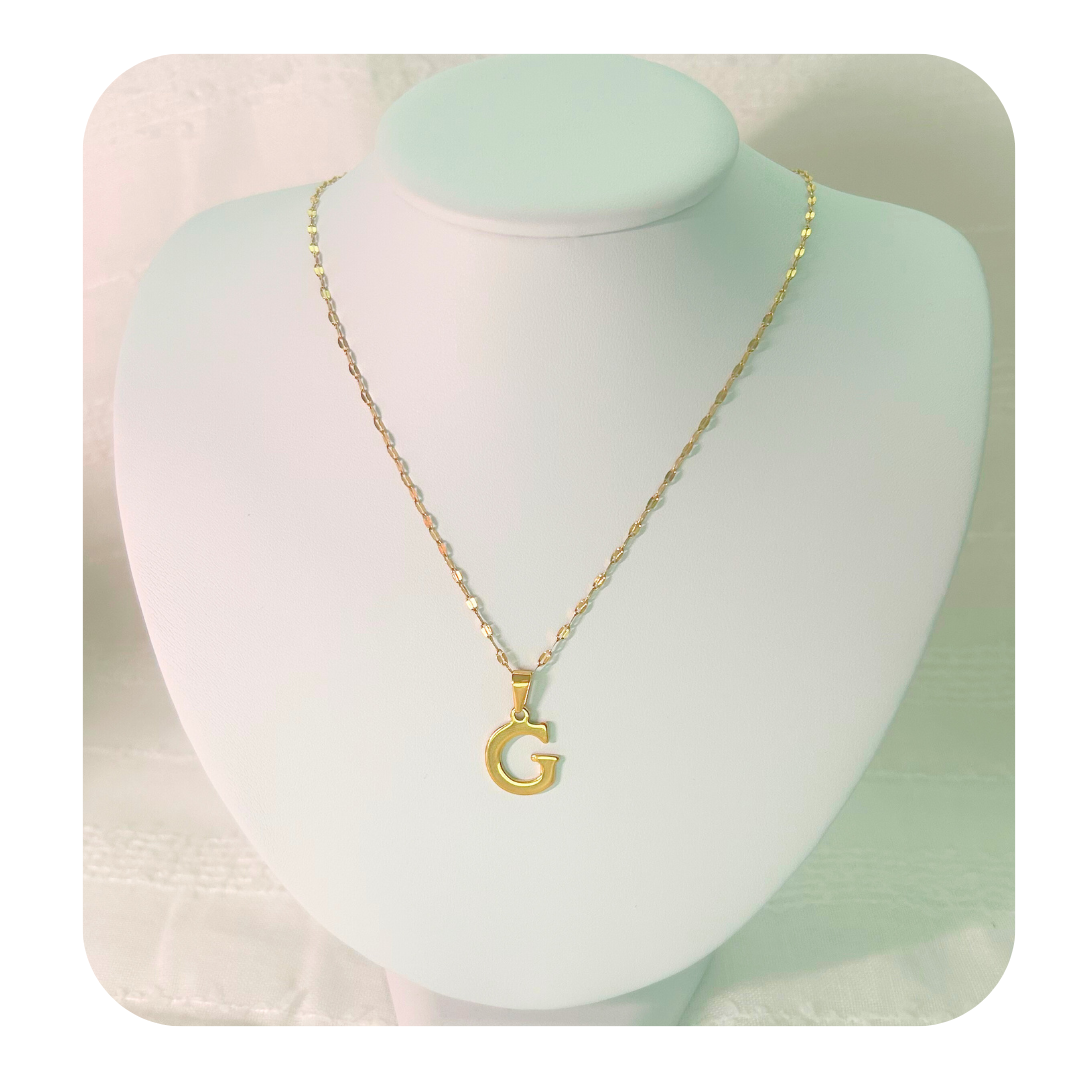 Dainty Initial Letter Necklace A-Z | Gold or Silver Tone | Stainless Steel
