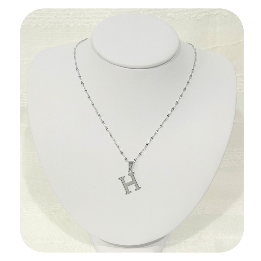 Dainty Initial Letter Necklace A-Z | Gold or Silver Tone | Stainless Steel