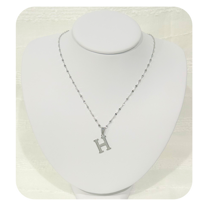 Dainty Initial Letter Necklace | Personalized Stainless Steel | Coffee Bean Chain | Waterproof