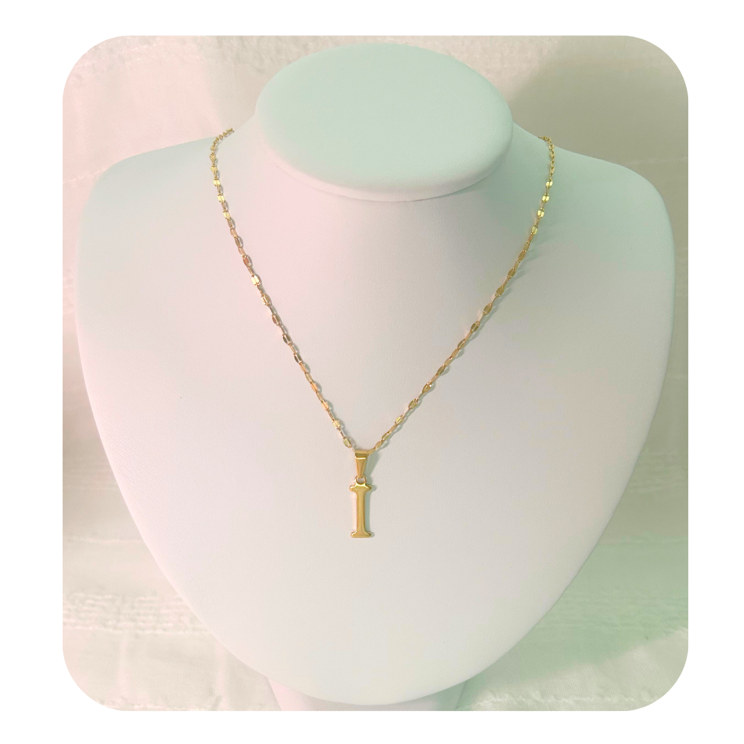 Dainty Initial Letter Necklace A-Z | Gold or Silver Tone | Stainless Steel