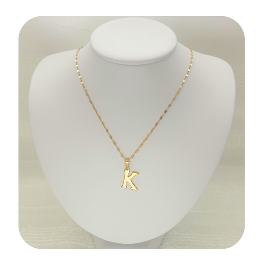 Dainty Initial Letter Necklace | Personalized Stainless Steel | Coffee Bean Chain | Waterproof