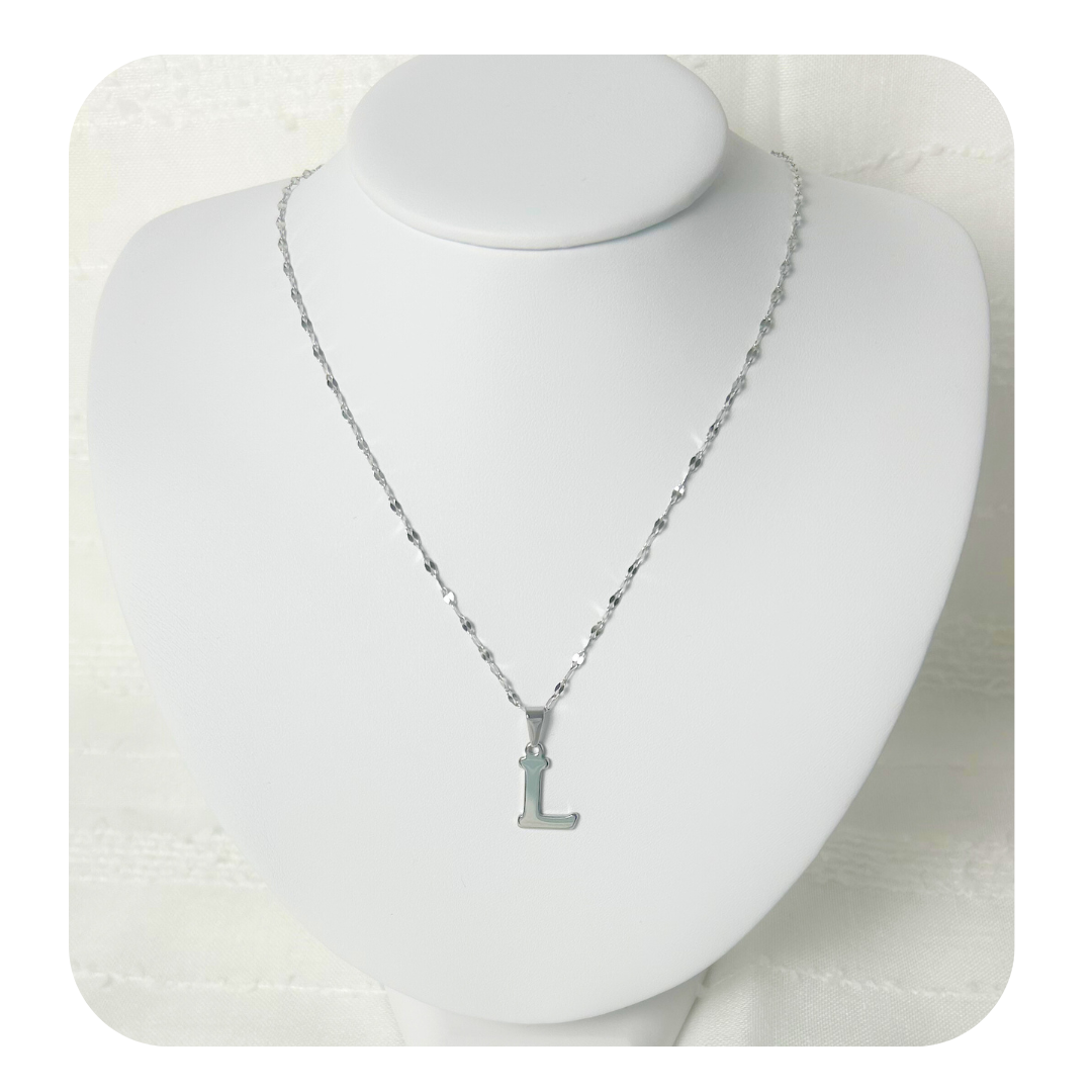 Dainty Initial Letter Necklace A-Z | Gold or Silver Tone | Stainless Steel