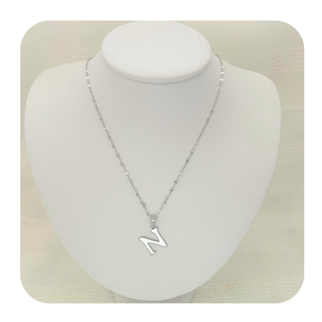Dainty Initial Letter Necklace A-Z | Gold or Silver Tone | Stainless Steel
