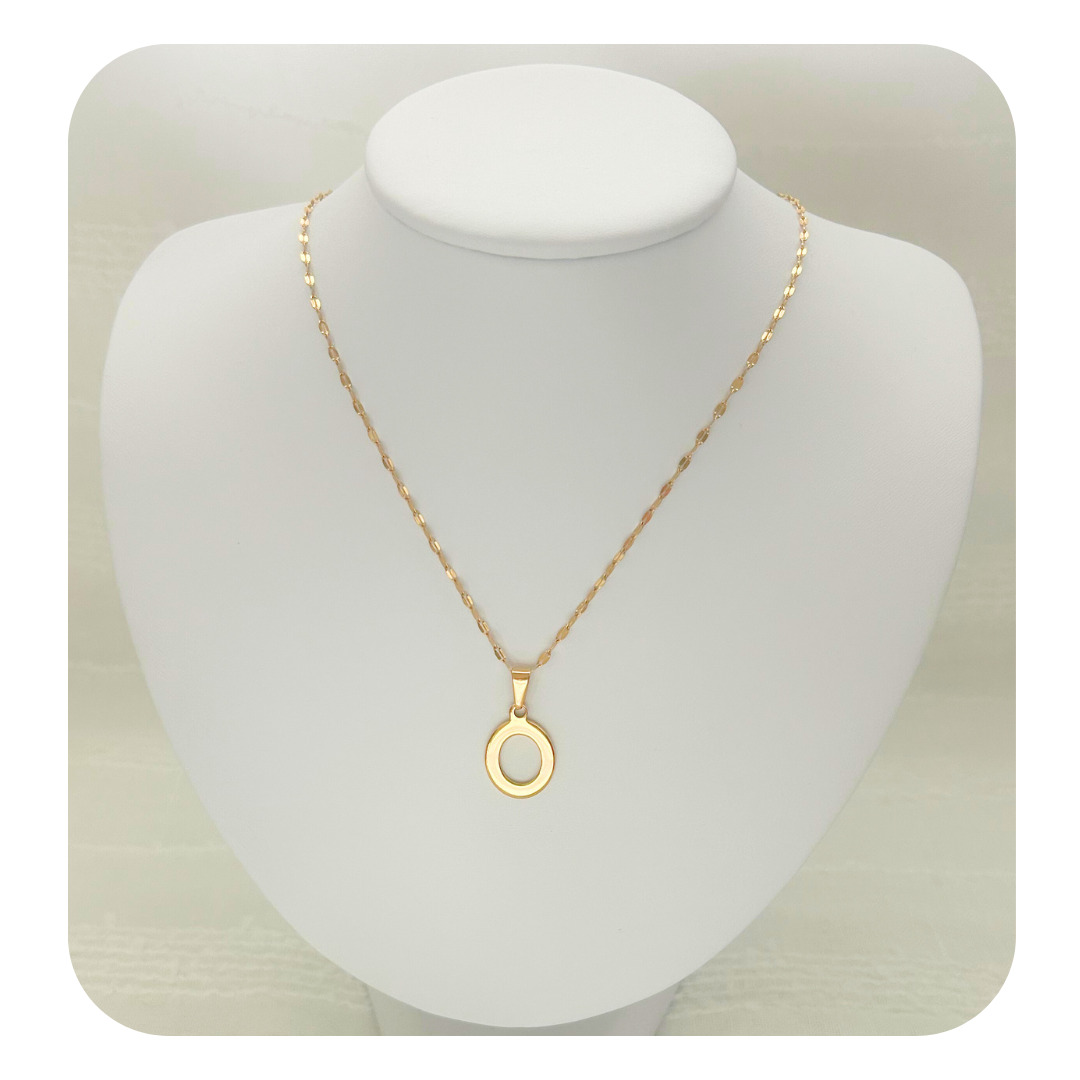 Dainty Initial Letter Necklace A-Z | Gold or Silver Tone | Stainless Steel