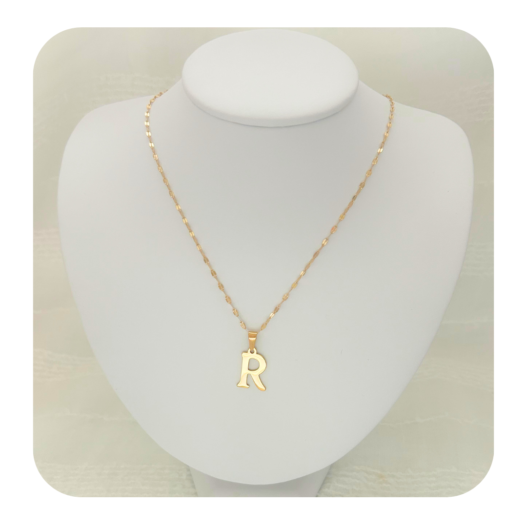 Dainty Initial Letter Necklace A-Z | Gold or Silver Tone | Stainless Steel