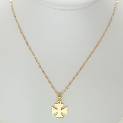 Maltese Cross Pendant Necklace | Stainless Steel | Waterproof | Unisex