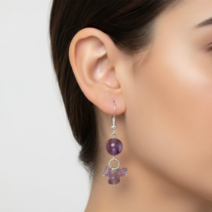 Amethyst Chip Earrings - Latina Model