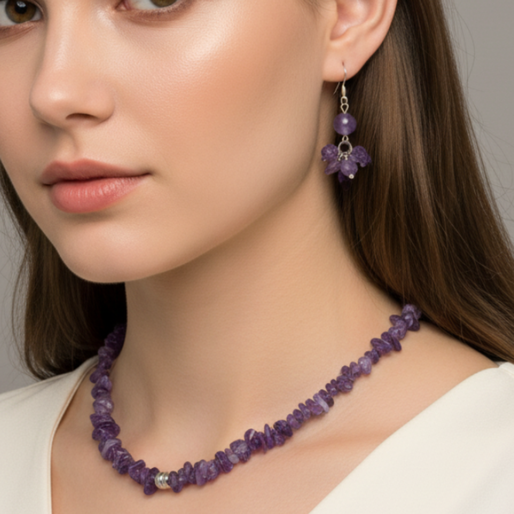 Amethyst Set on Model