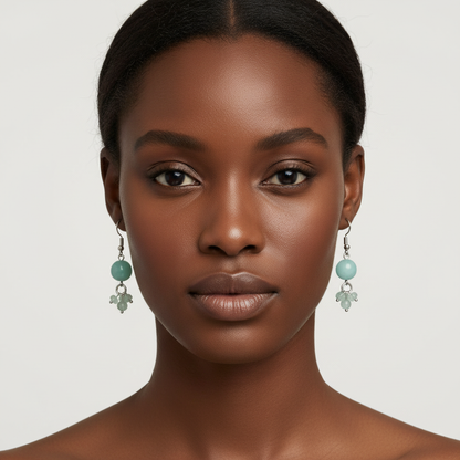 Aquamarine Earrings - Afro Model