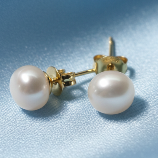 Aretes Perla - Fondo Light Blue