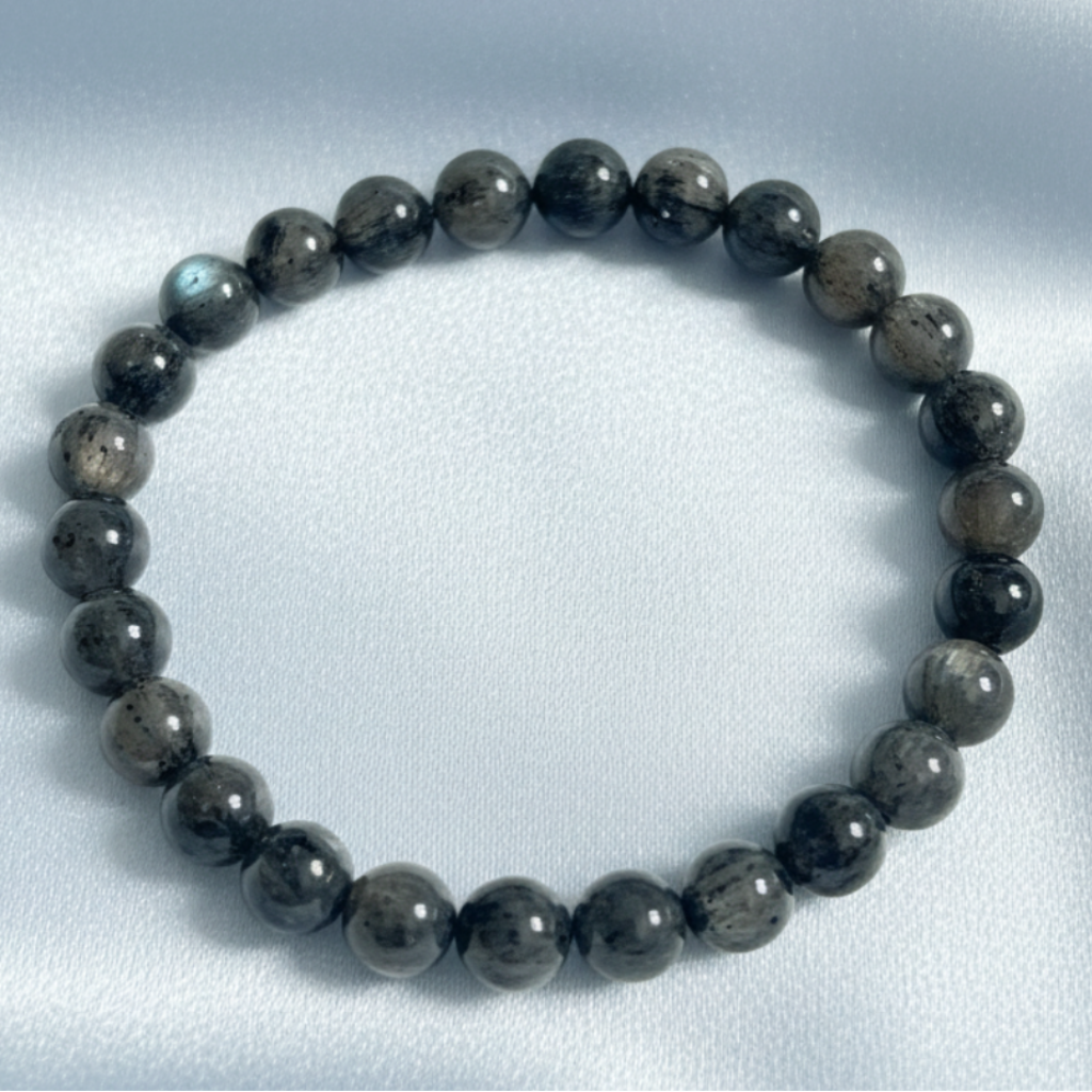 Black Labradorite - Satin Light Blue