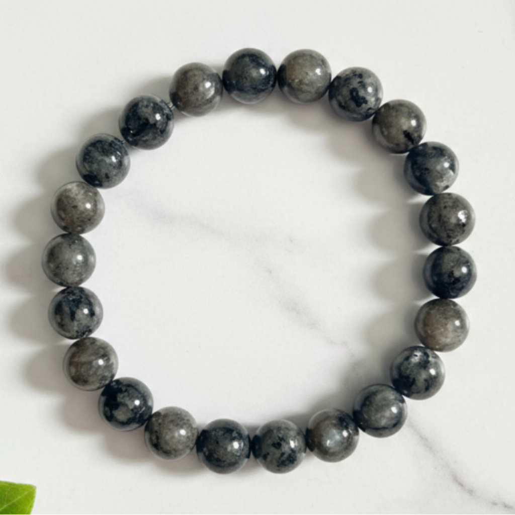 Black Labradorite - Standing on White Marble