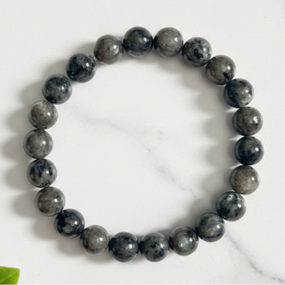 Black Labradorite - Standing on White Marble