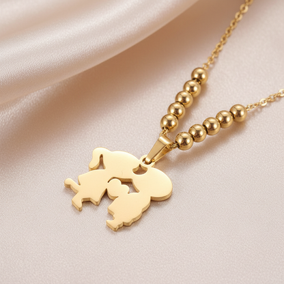 Boy & Girl Necklace – Champagne Satin