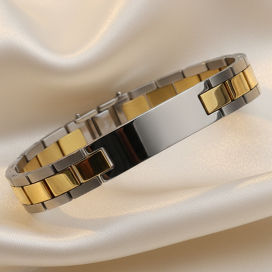 Bracelet on satin background