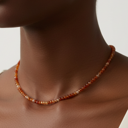 Carnelian Necklace - Afro Model