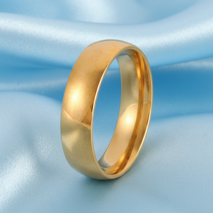 Classic Band Ring - Satin Blue Background