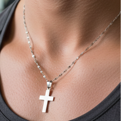Cross Necklace - 18 inch length on Young Man