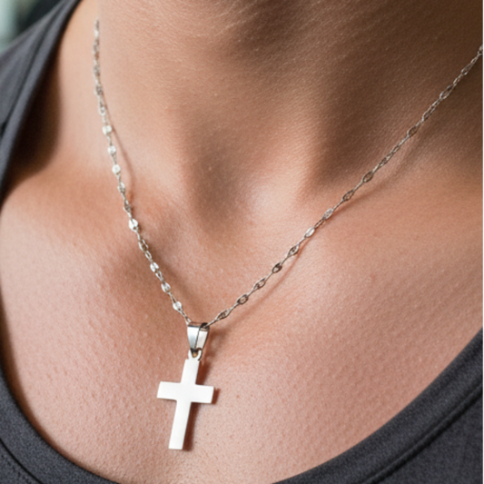 Cross Necklace - 18 inch length on Young Man