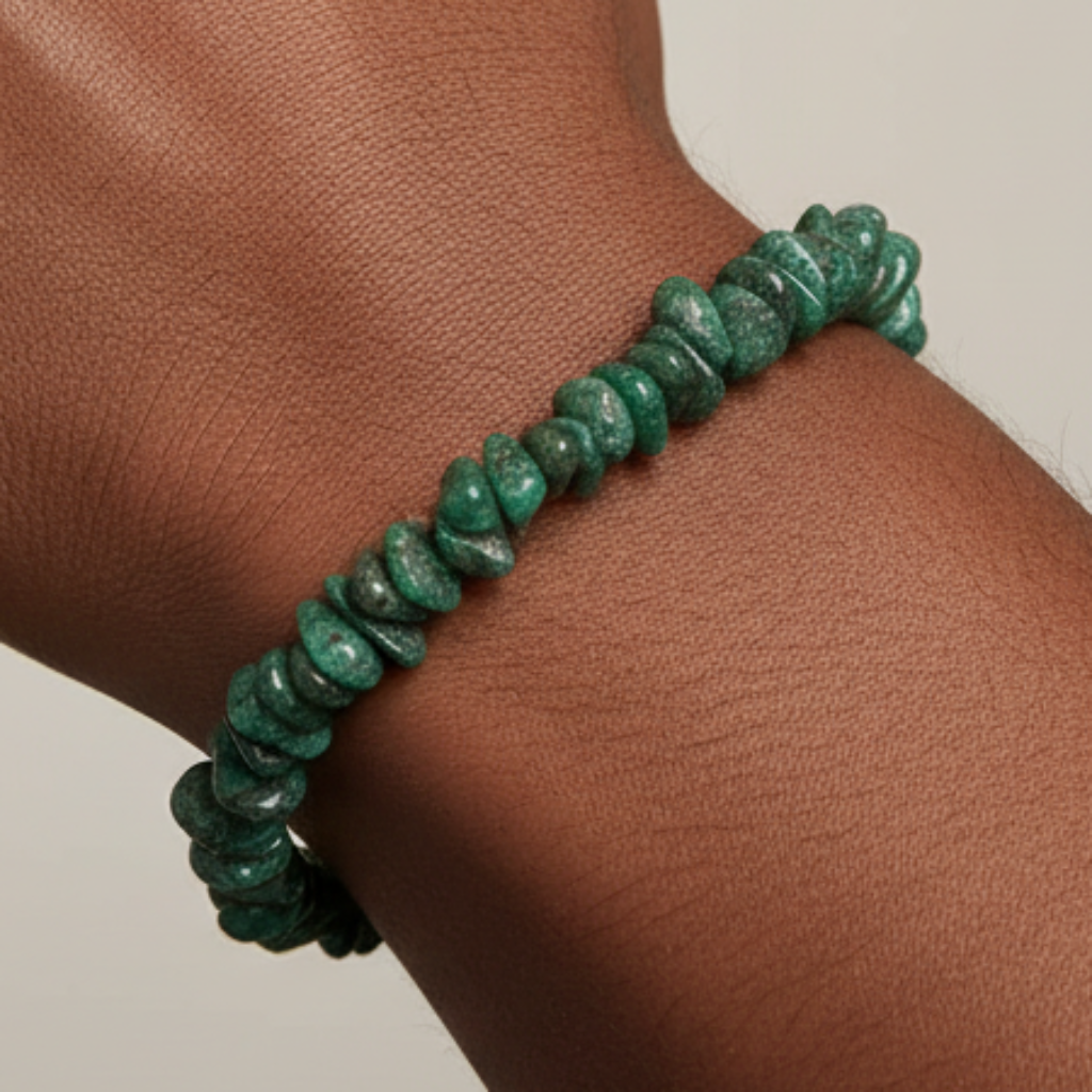 Emerald Chip Bracelet on Black Man's Wrist