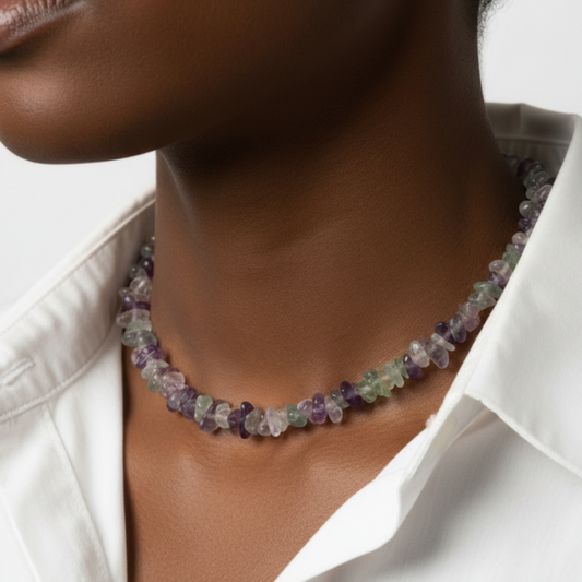 Fluorite - Afro Model White Shirt