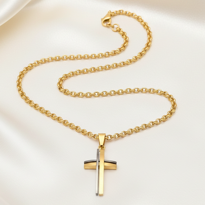 Fondo satinado - gold cross necklace