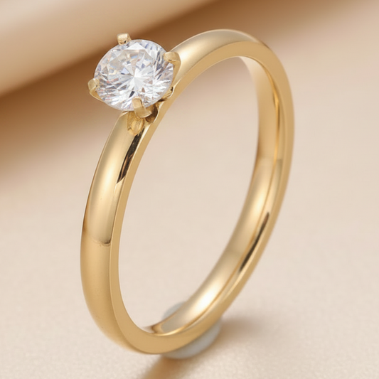 Gold Clear Crystal Ring – Same Pose as Orange