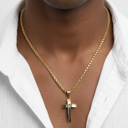 Gold Cross - Afro Male Model