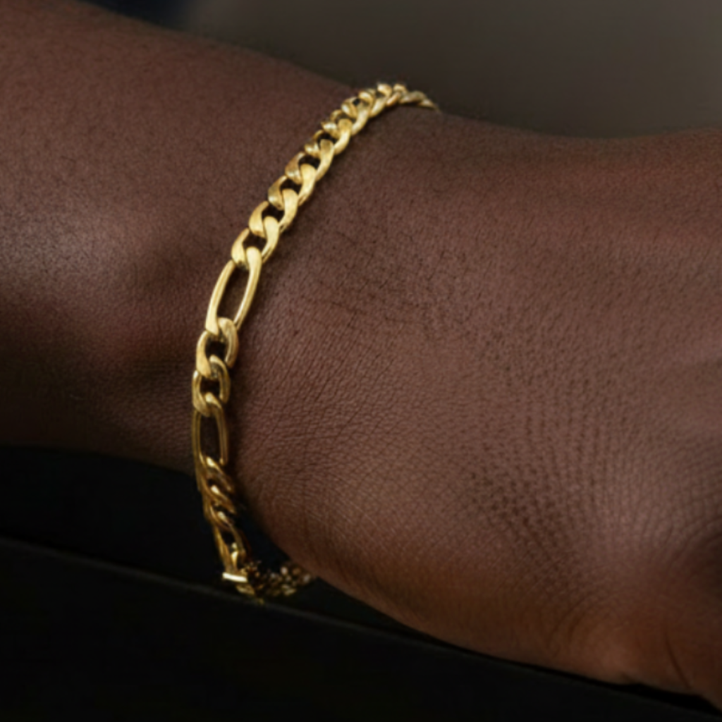 Gold Figaro Bracelet - Afro Wrist Minimal