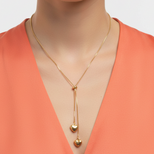 Gold Lariat – Blusa coral