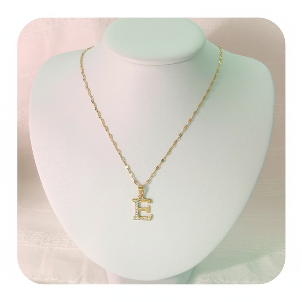 Gold Letter E Necklace