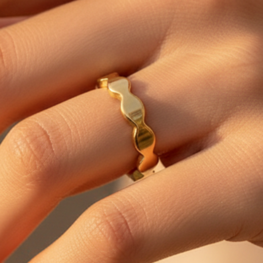 Gold ring in motion - artistic shot