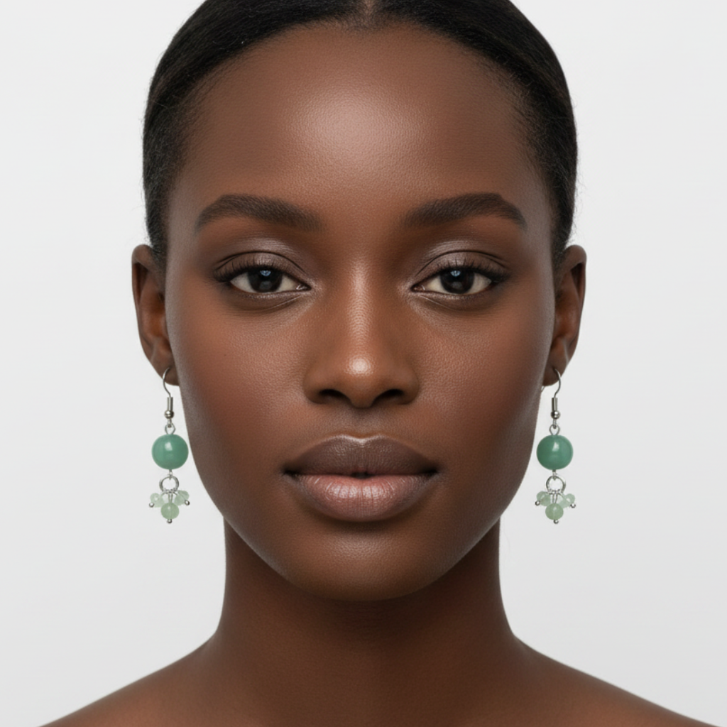 Green Aventurine - Afro Model Both Ears