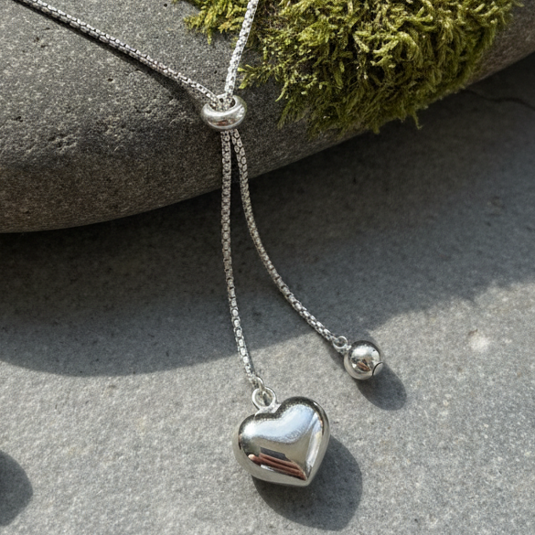 Heart Necklace on Natural Background