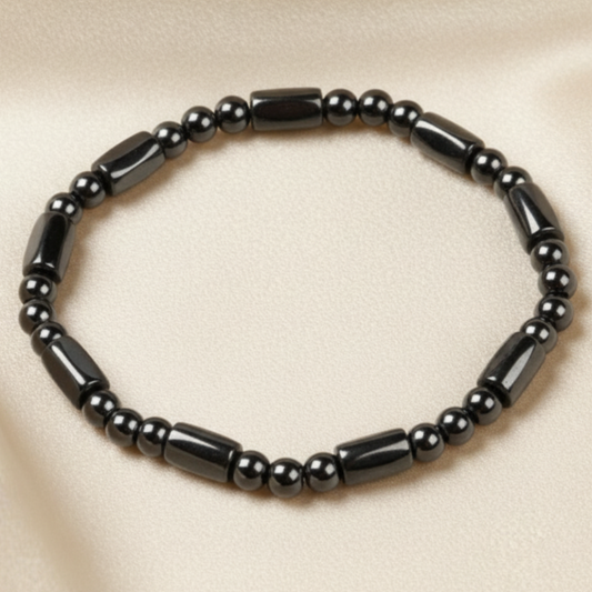 Hematite Bracelet - Fondo Satinado Crema